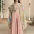 Pink embroidered sequins chinon shrug suit - Full stitched free size