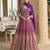 Purple georgette embroidered sequins Anarkali  suit - Full stitched free size