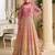 Peach georgette embroidered sequins Anarkali  suit - Full stitched free size