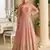 Orange georgette embroidered sequins Anarkali suit - Full stitched free size