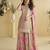 Pink Chinon embroidered sequins Sharara suit - Full stitched free size