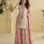 Pink Chinon embroidered sequins Sharara suit - Full free size