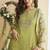 Green chinon embroidered sequins palazzo suit - full stitched free size