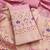light baby pink zari woven banarasi dress materials