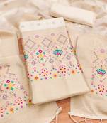 white zari woven banarasi dress materials