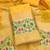 yellow zari woven banarasi dress materials