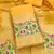 yellow zari woven banarasi dress materials