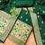 green zari woven banarasi dress materials