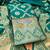 teal zari woven banarasi dress materials