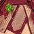 maroon zari woven banarasi dress materials