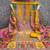 mustard chinon pakistani pattern dress material