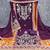 women's purple georgette salwar suit dress material with golden thread embroidery