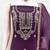 women's purple georgette salwar suit dress material with golden thread embroidery