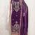 women's purple georgette salwar suit dress material with golden thread embroidery