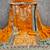 women's orange georgette salwar suit dress material with golden thread embroidery