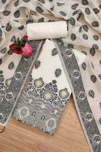 black zari woven banarasi dress materials