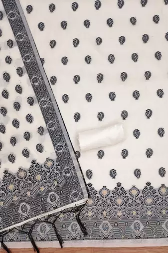 black zari woven banarasi dress materials