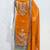 women's orange georgette salwar suit dress material with golden thread embroidery