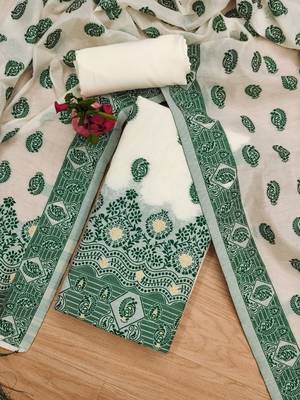 green zari woven banarasi dress materials 2