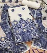 navy blue zari woven banarasi dress materials