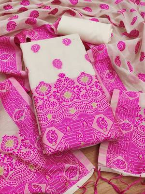 pink zari woven banarasi dress materials 1