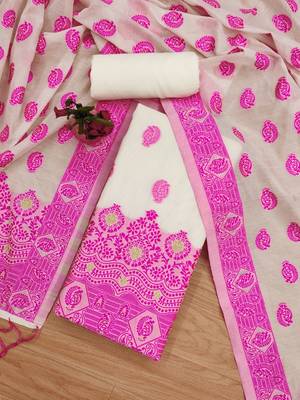 pink zari woven banarasi dress materials 2