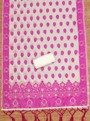 pink zari woven banarasi dress materials 4