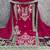 women's rani pink georgette salwar suit dress material with golden thread embroidery