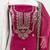 women's rani pink georgette salwar suit dress material with golden thread embroidery