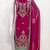 women's rani pink georgette salwar suit dress material with golden thread embroidery
