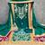 women's teal georgette salwar suit dress material with golden thread embroidery
