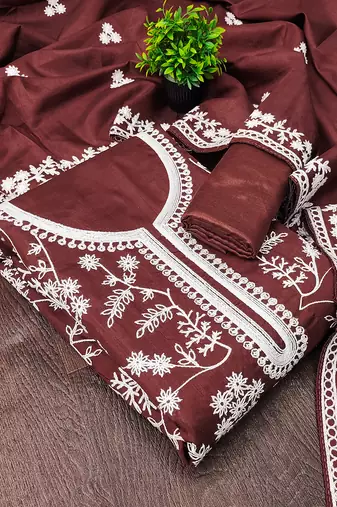 burgundy jalpari silk salwar suit dress material