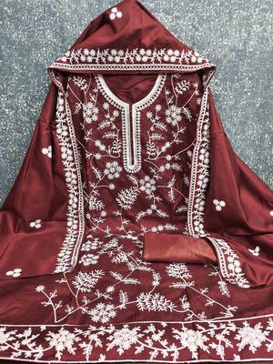 burgundy jalpari silk salwar suit dress material 3