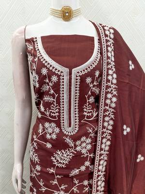 burgundy jalpari silk salwar suit dress material 4