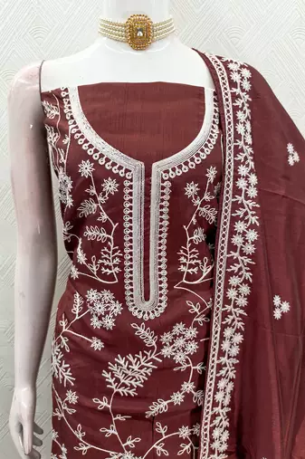 burgundy jalpari silk salwar suit dress material