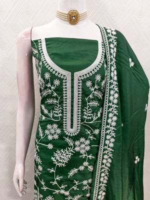 green jalpari silk salwar suit dress material 4