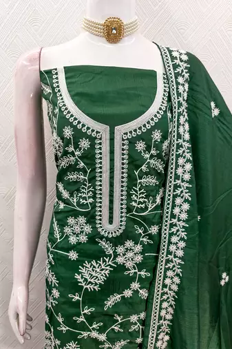green jalpari silk salwar suit dress material