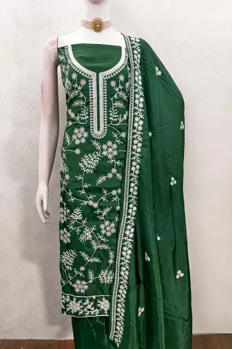 green jalpari silk salwar suit dress material