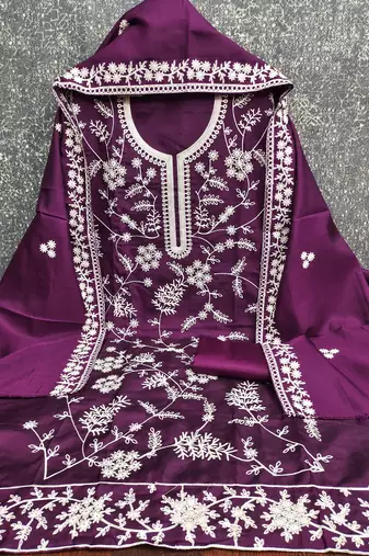 wine jalpari silk salwar suit dress material