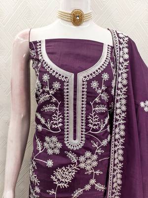 wine jalpari silk salwar suit dress material 4