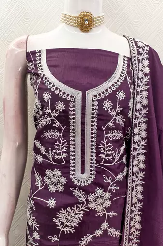 wine jalpari silk salwar suit dress material