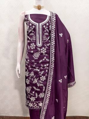 wine jalpari silk salwar suit dress material 5