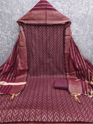 maroon cotton jacquard salwar suit dress material 3