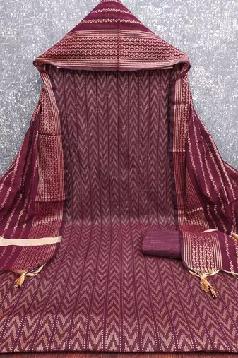 maroon cotton jacquard salwar suit dress material
