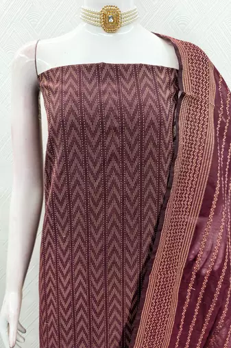 maroon cotton jacquard salwar suit dress material