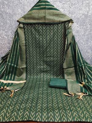 dark green cotton jacquard salwar suit dress material 3