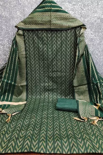 dark green cotton jacquard salwar suit dress material