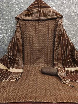 brown cotton jacquard salwar suit dress material 3