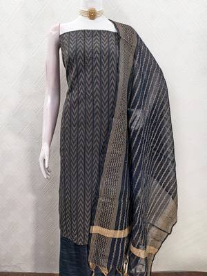 navy blue cotton jacquard salwar suit dress material 5