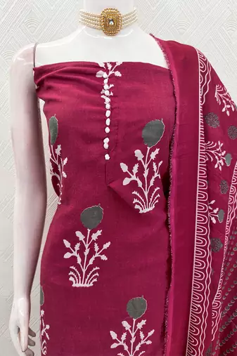 maroon cotton salwar suit dress material